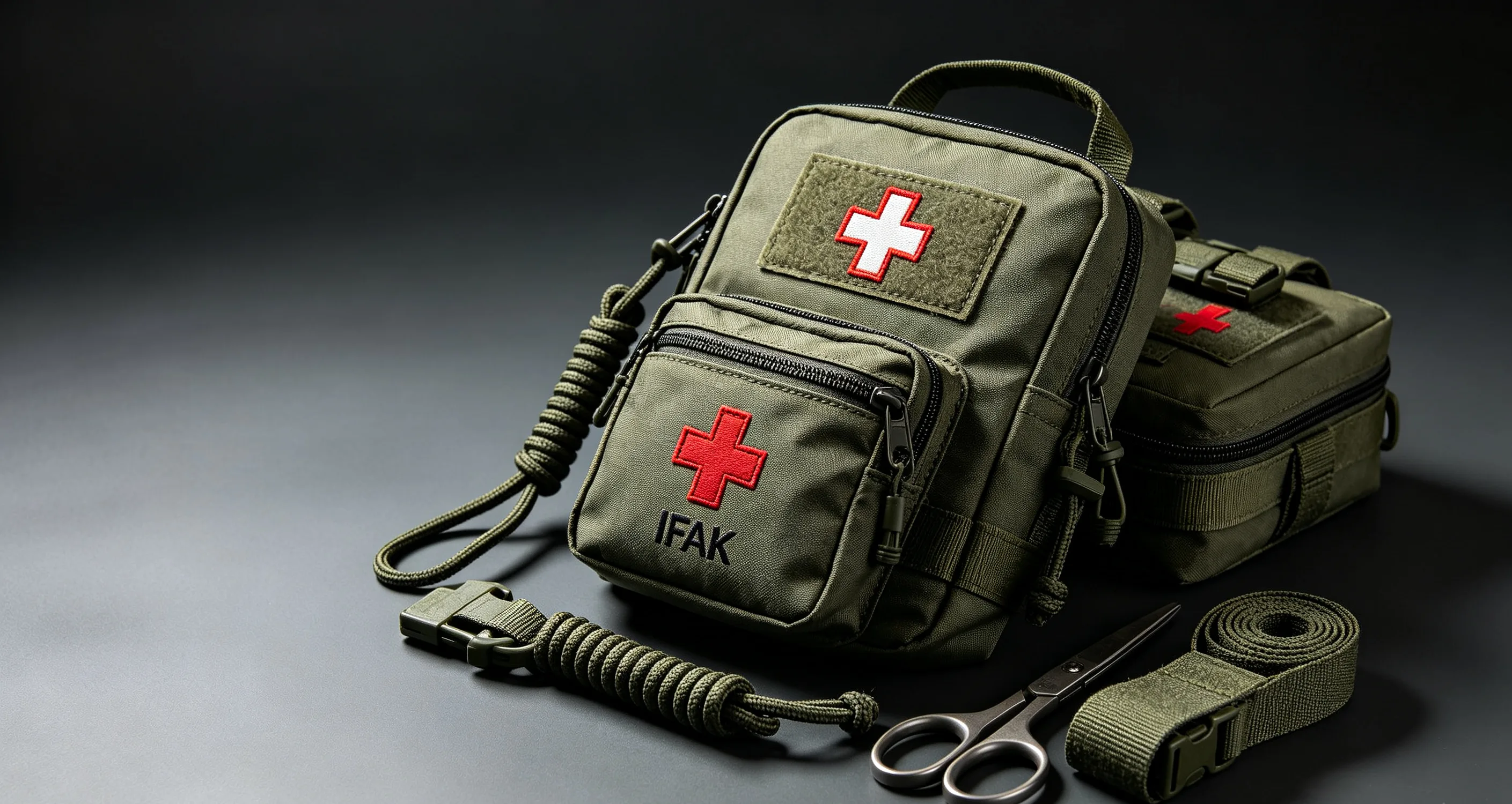 Tactical medical IFAK pouch and trauma kit for emergency response