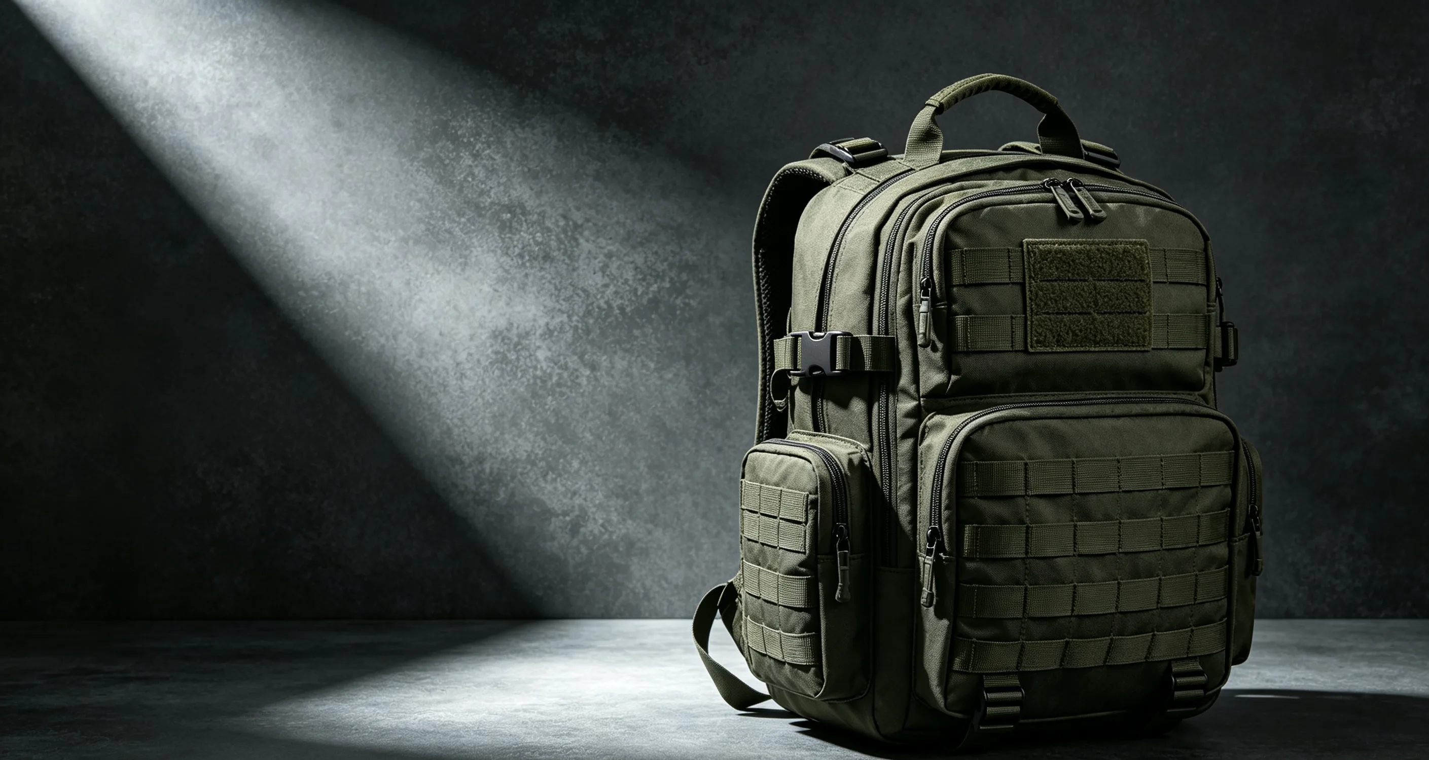 Tactical backpack with MOLLE system for patrol and field operations