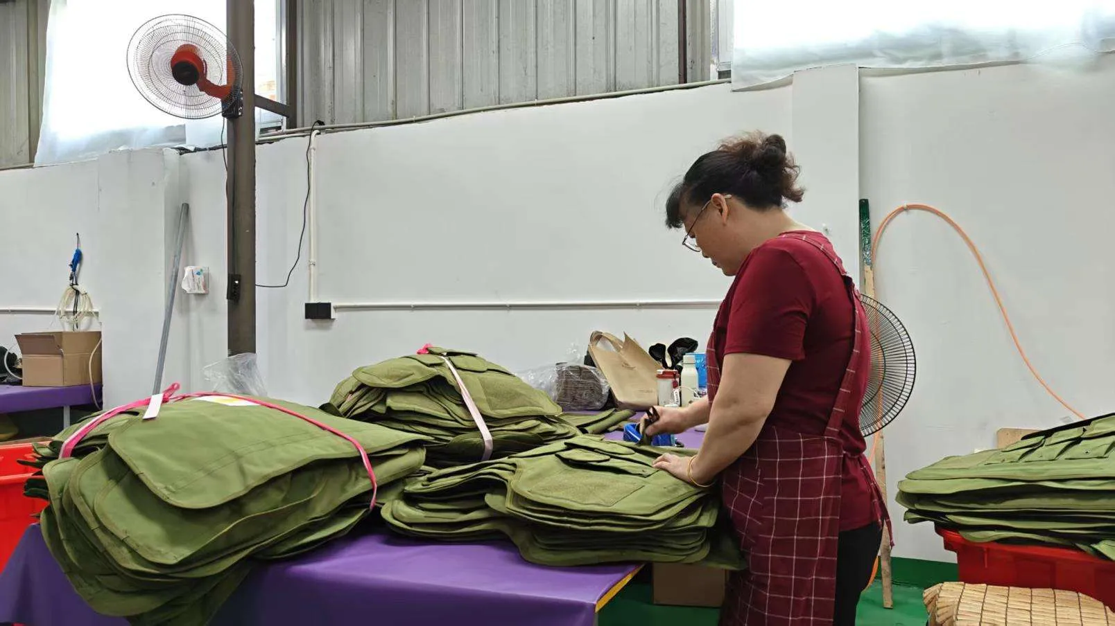 Finished tactical products packaging and quality check area before global shipping