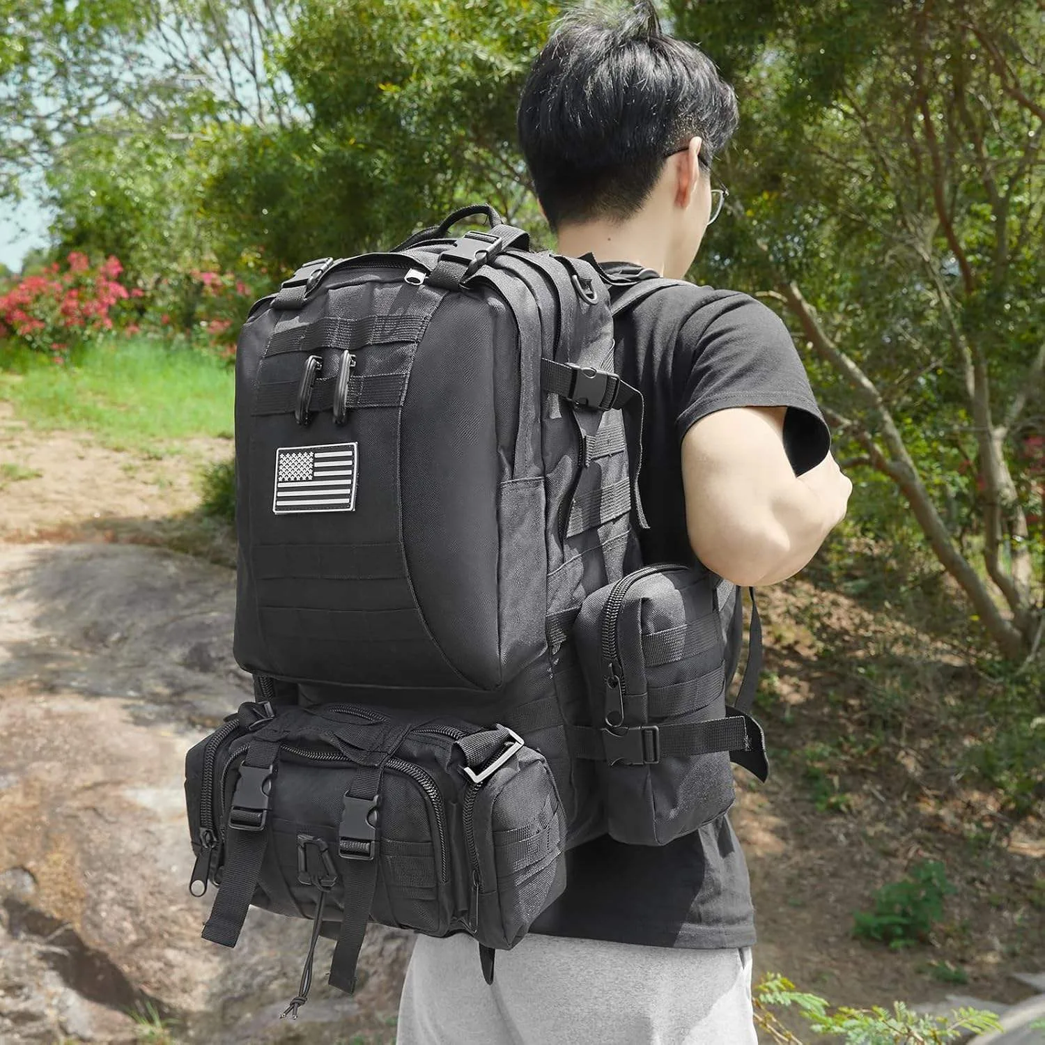 Factory Large Denim Tactical Backpack Unisex