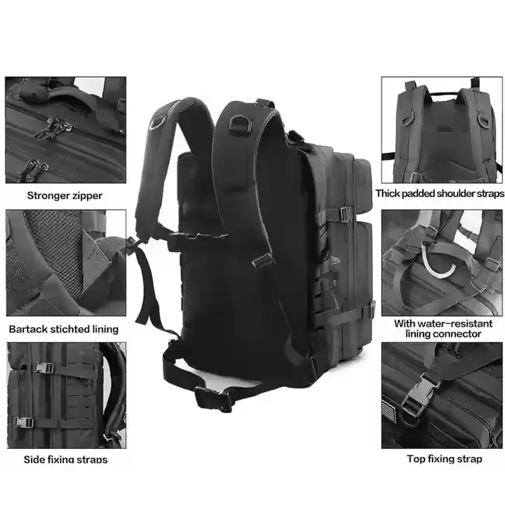 Custom MOLLE Tactical Backpack Water Resistant