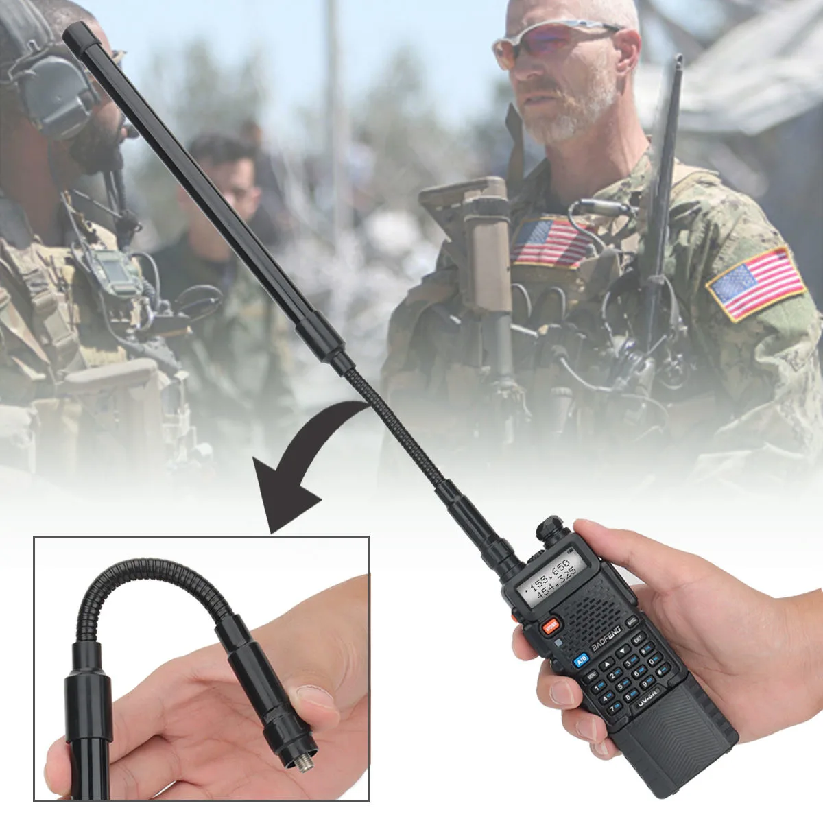 AR-158 Gooseneck Dual Band Antenna Wholesale