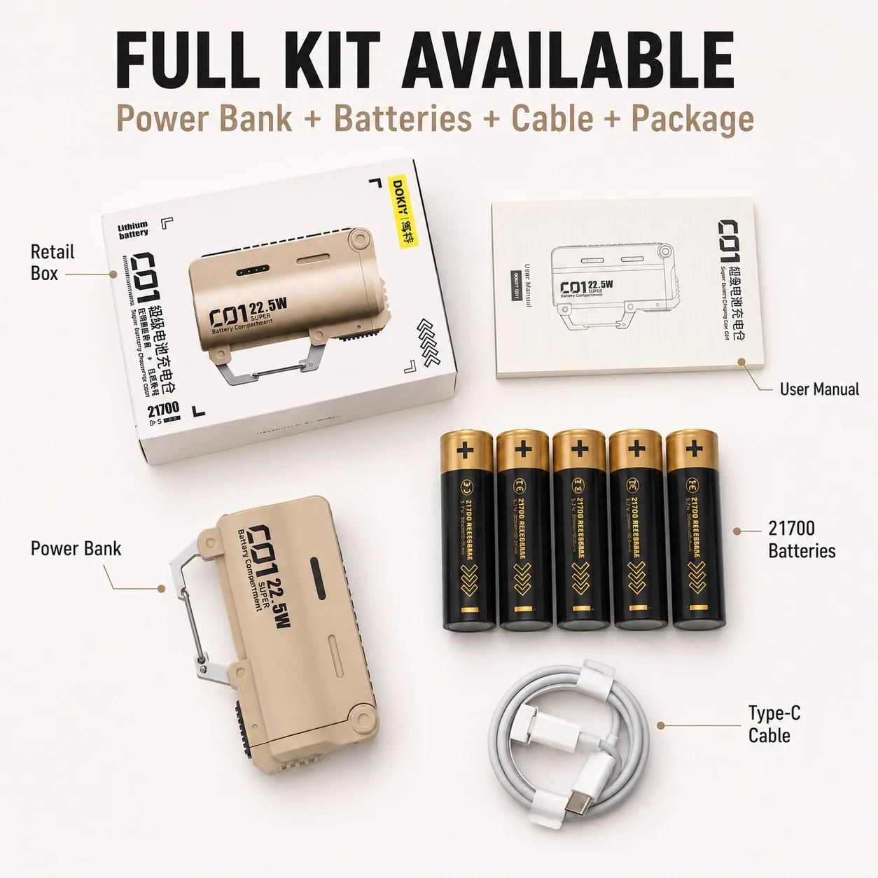 Tactical 21700 Power Bank Carabiner Factory