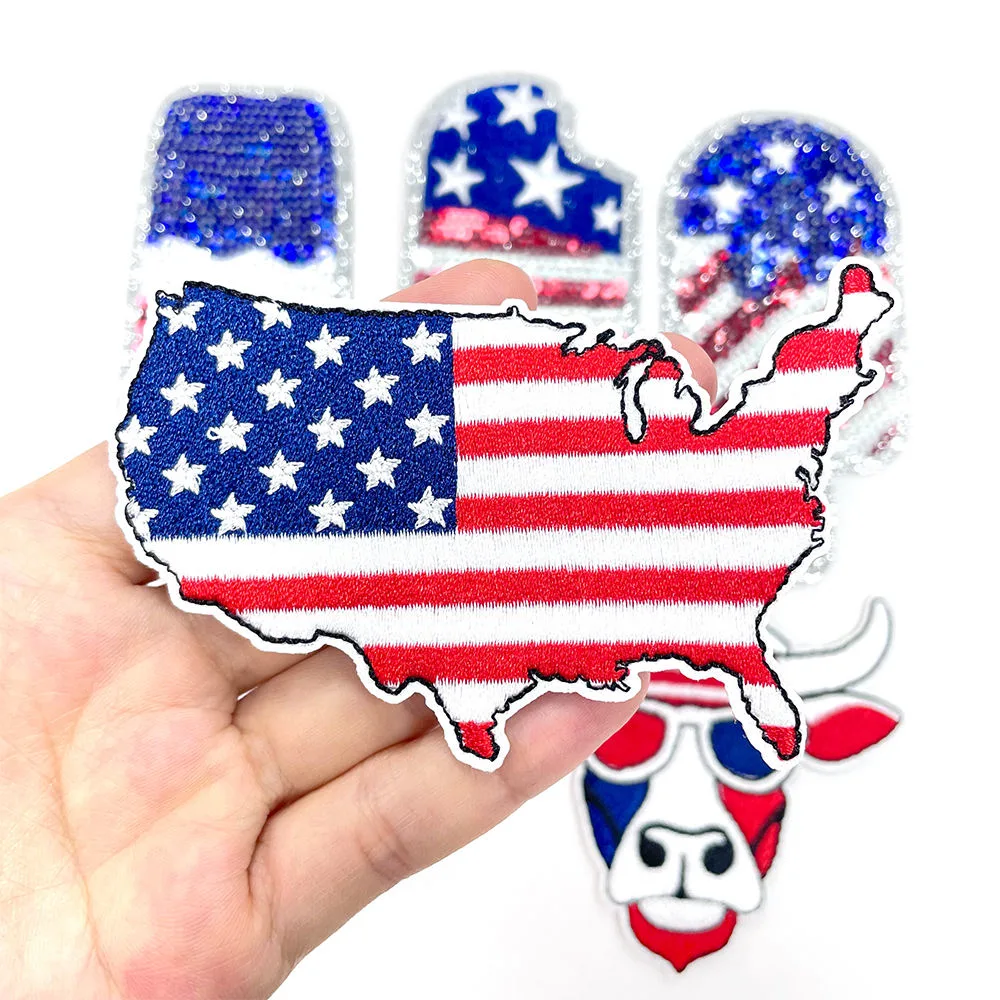 USA Flag 3D Nonwoven Felt Patch Wholesale