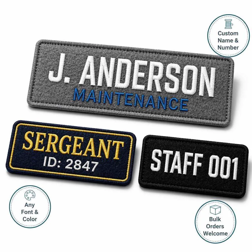 Custom Embroidered Felt Name Patch Wholesale