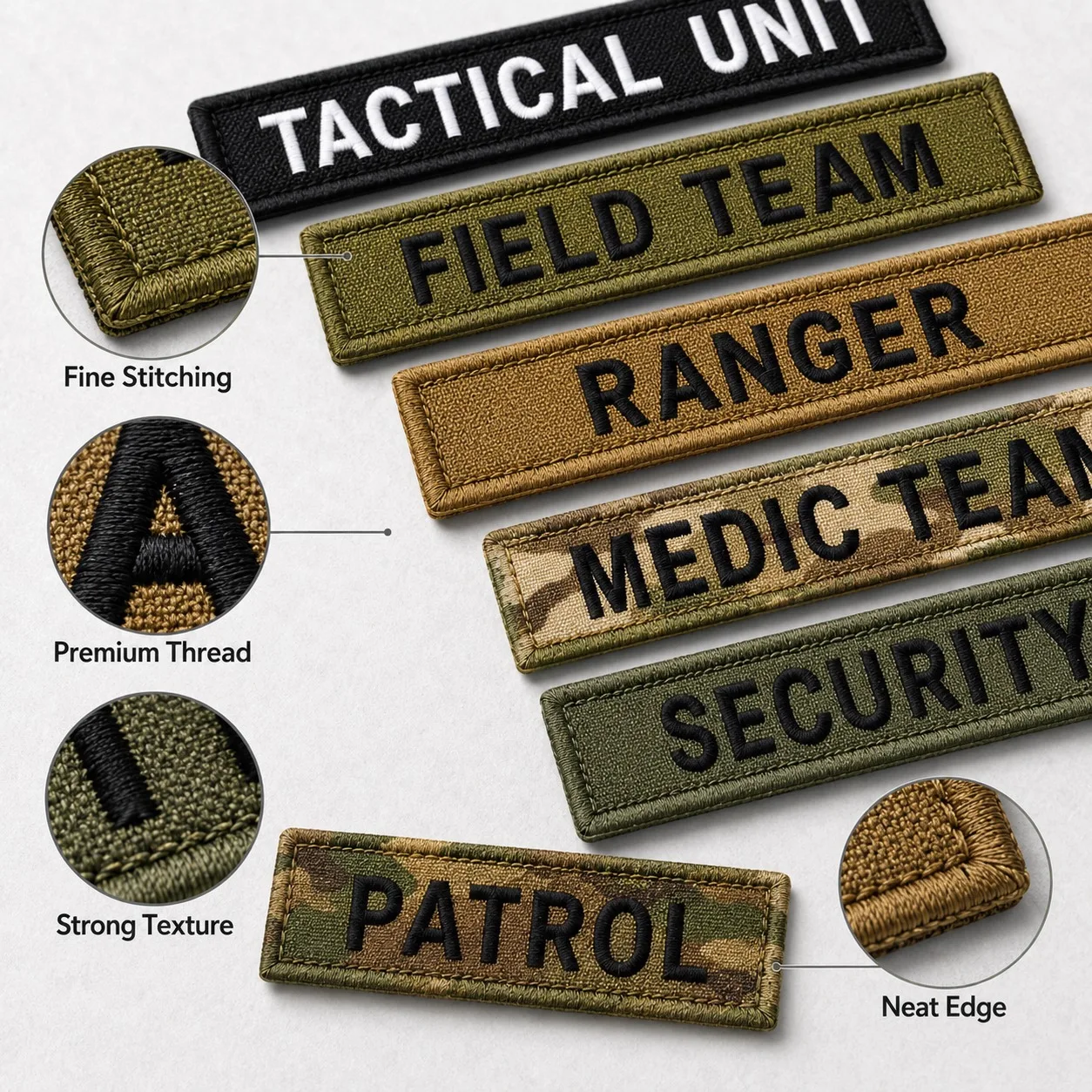 Camo Embroidered Name Tape Wholesale Factory