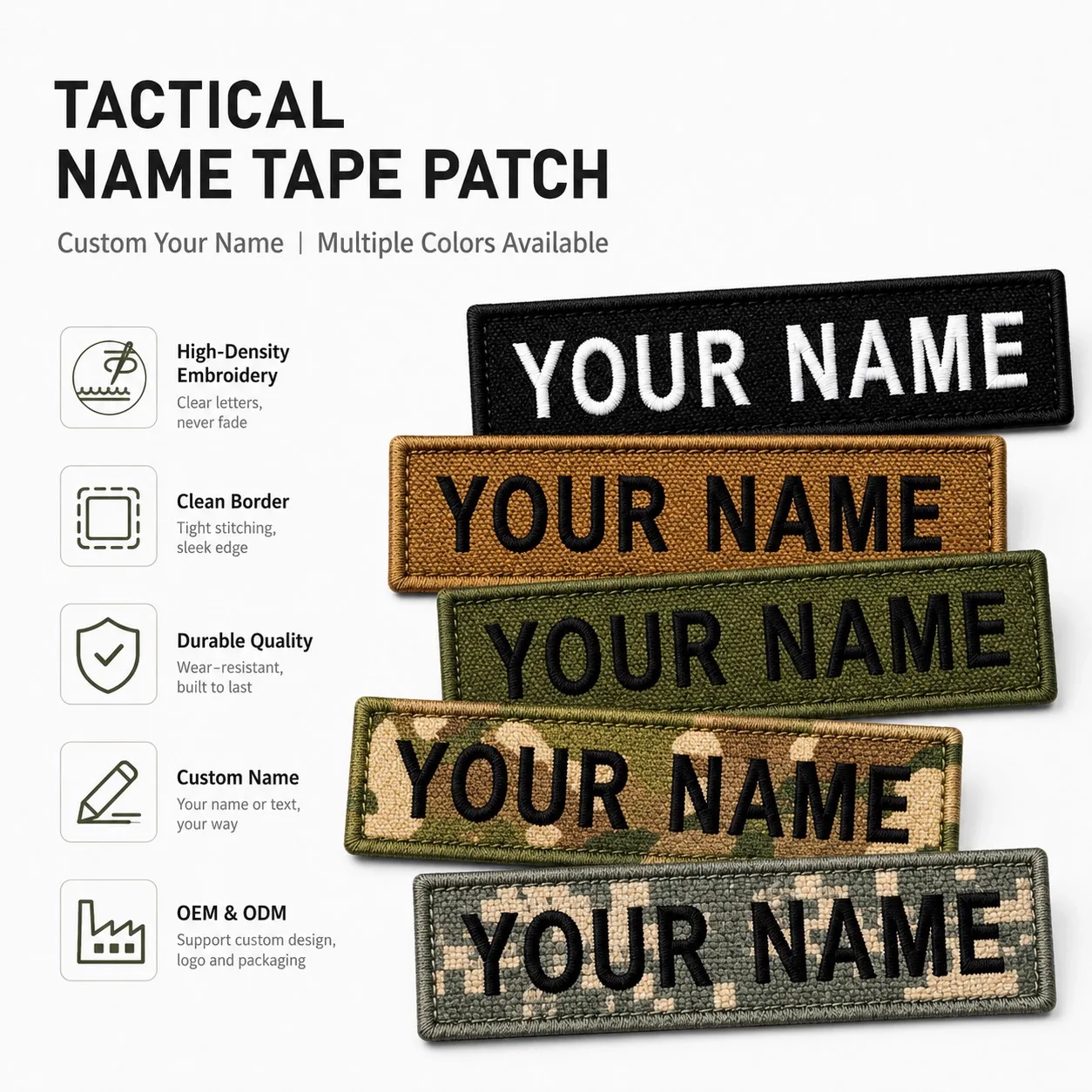 Wholesale Embroidered Name Tape Custom Factory