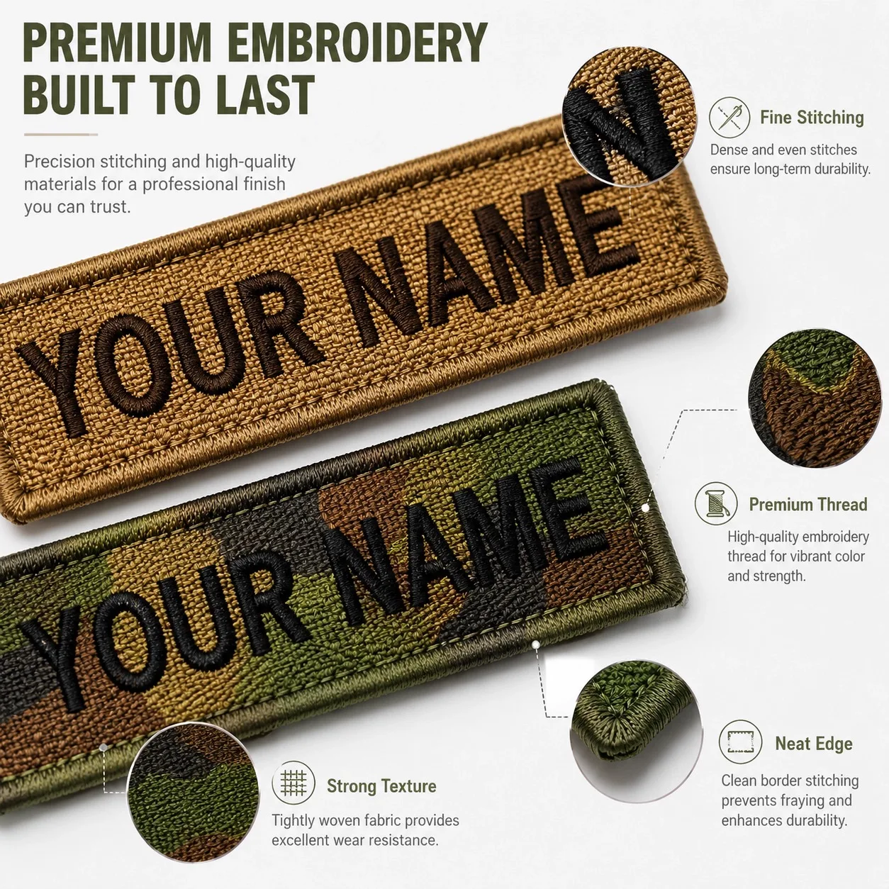 Wholesale Embroidered Name Tape Custom Factory