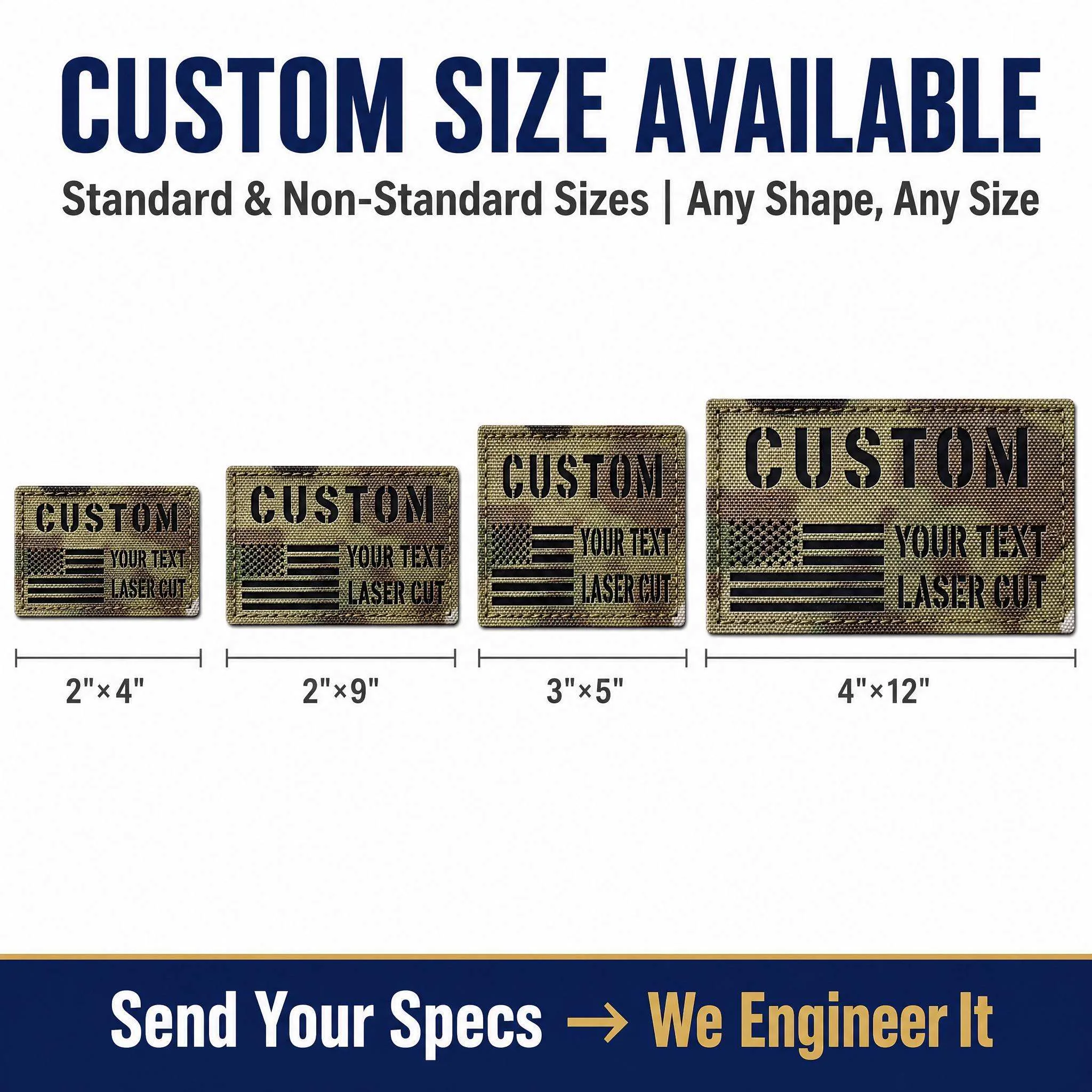 Laser Cut Name Tape Patch Wholesale Custom