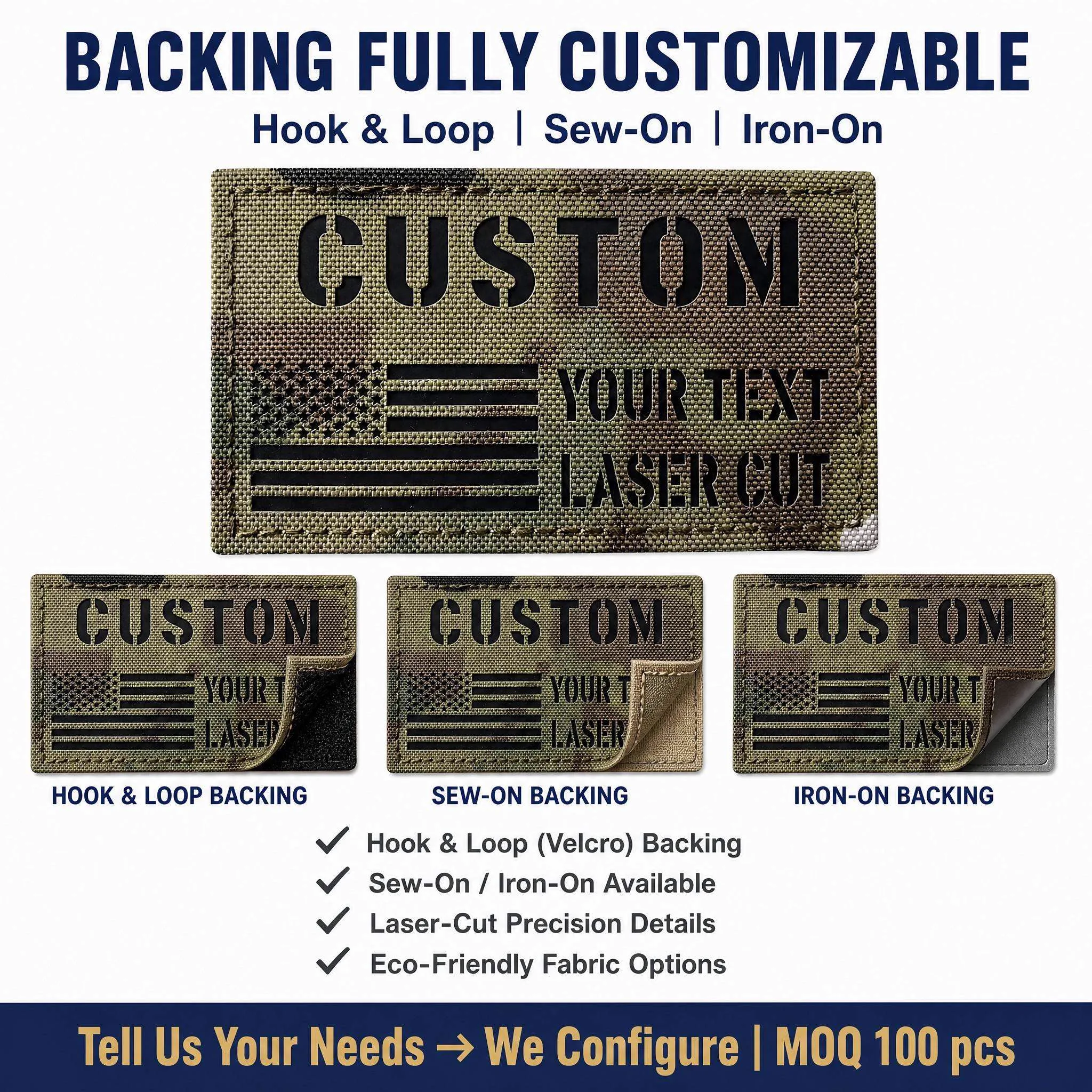 Laser Cut Name Tape Patch Wholesale Custom