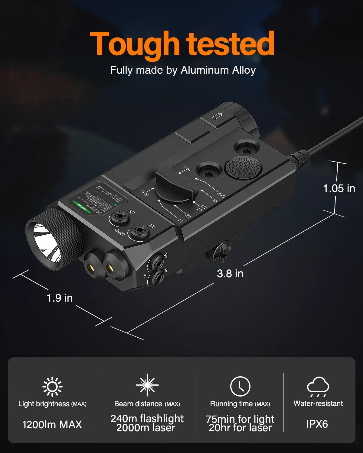 1000 Lumen 4-in-1 Tactical Light Wholesale