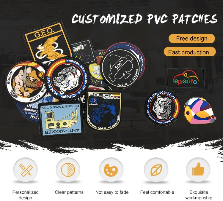 PVC Unit Patch Wholesale 3D 2D Factory Custom