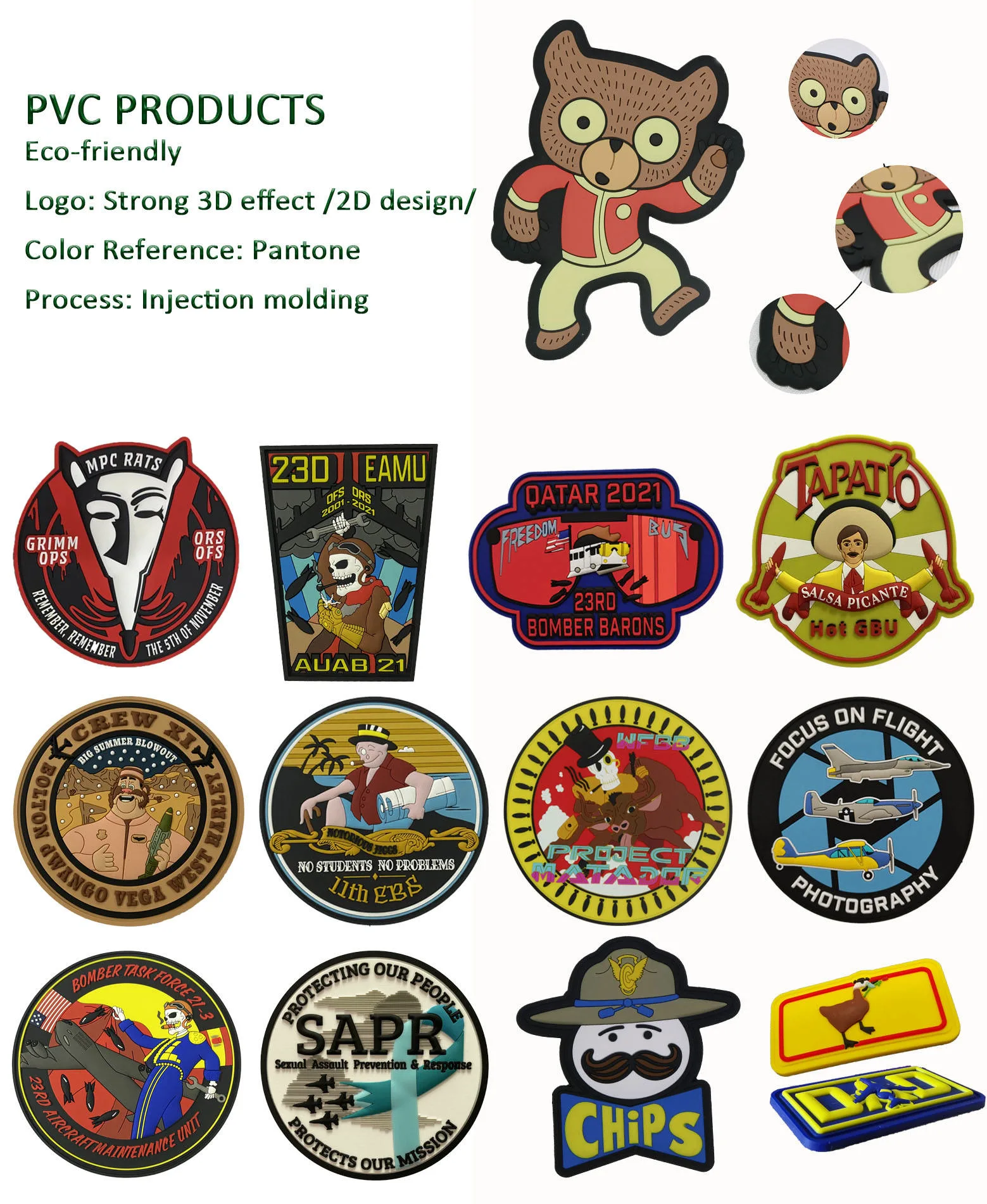 Glow In Dark PVC Patch Wholesale Custom