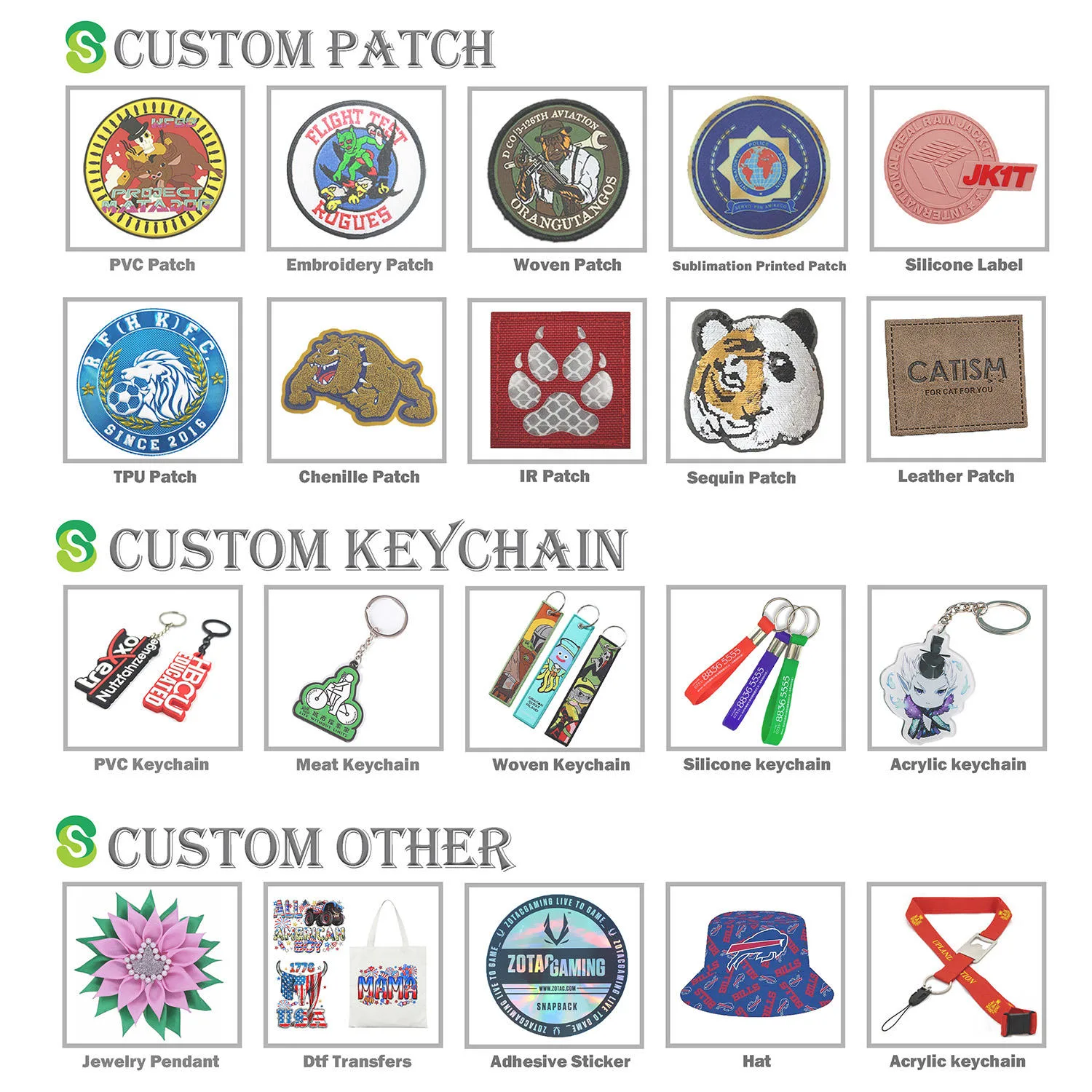 Glow In Dark PVC Patch Wholesale Custom