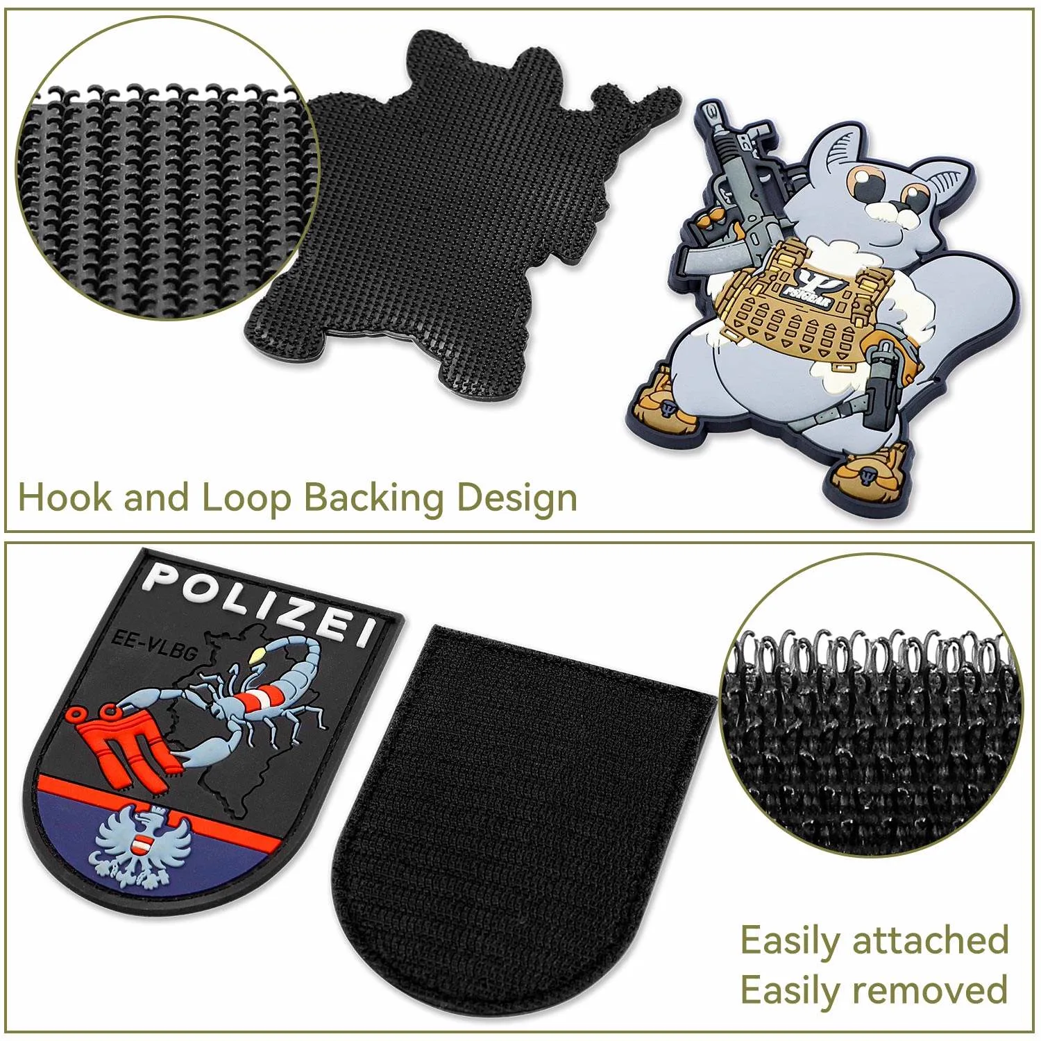 PVC Embroidered Patch Hook Loop Wholesale