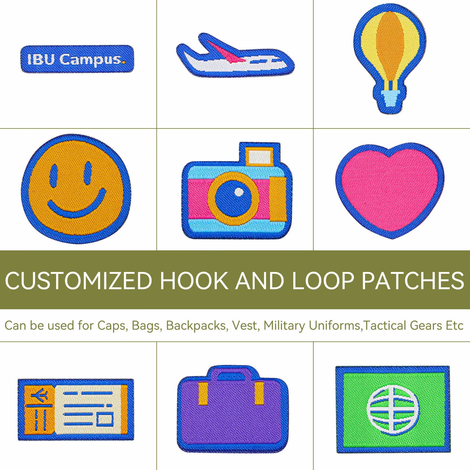 PVC Embroidered Patch Hook Loop Wholesale