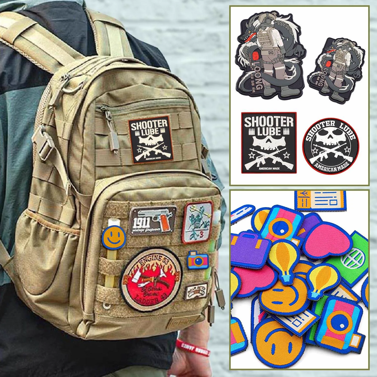 PVC Embroidered Patch Hook Loop Wholesale